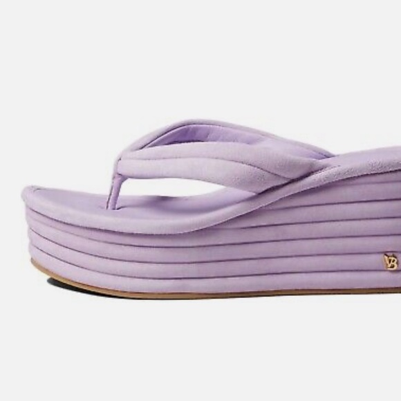 Veronica Beard Geno Lavender Suede Platform Flip Flop Sandals Lavender W… - Picture 6 of 11